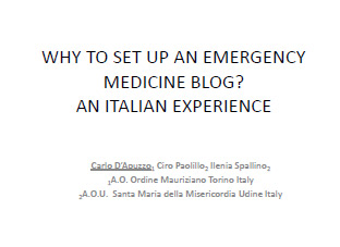 Why set up an emergency blog? An Italian experience