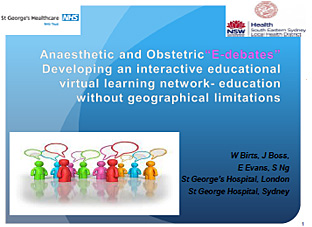 Anaesthetic & Obstetric "E-debates" - an interactive educational virtual learning network